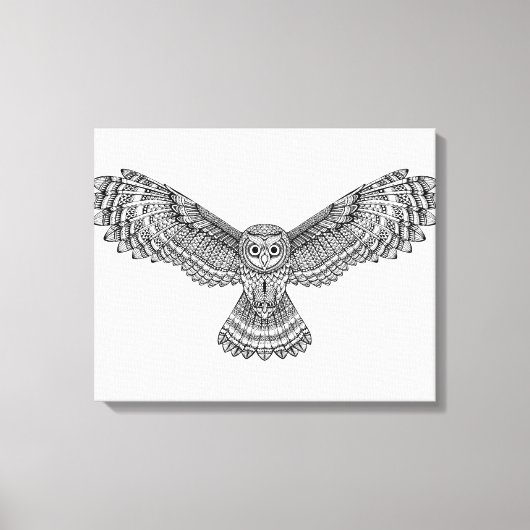 Toile Chouette volante Zendoodle 6 (Recto)