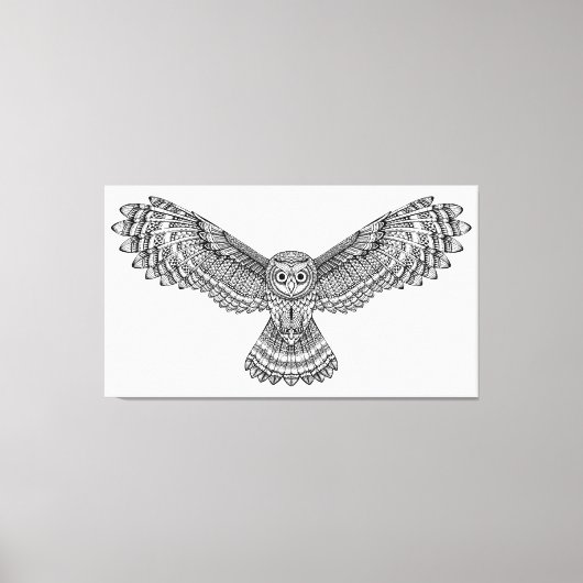 Toile Chouette volante Zendoodle 6 (Recto)
