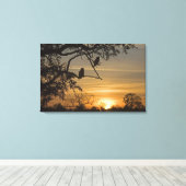 Toile Chouettes géantes (Bubo lacteus) silhouette à (Insitu (Plancher de Bois))