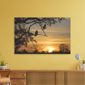 Toile Chouettes géantes (Bubo lacteus) silhouette à (Insitu(Salon))