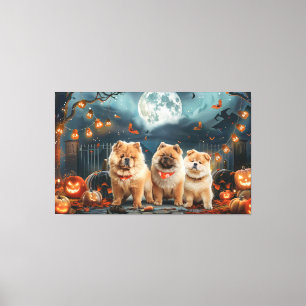 Toile Chow Chow Halloween Éffrayant