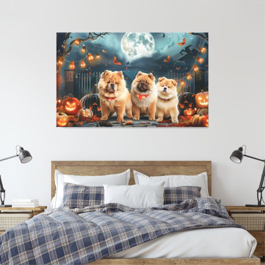 Toile Chow Chow Halloween Éffrayant (Insitu(Chambre))