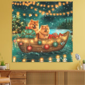 Toile Chow Chow Noël Festive Voyage (Insitu(Salon))