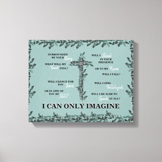 Toile Christian I Can Only Imagine Cross Lyric Foliing (Recto)