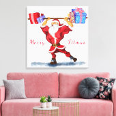 Toile Christmas Canvas Print Gift Bodybuilder Santa Fun (Insitu(Salon))