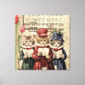 Toile Christmas Caroling Cats (Recto)