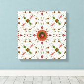 Toile Christmas Ladybug Red, Green, and White (Insitu (Plancher de Bois))
