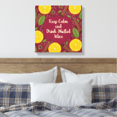 Toile Christmas mulled wine spicy burgundy (Insitu(Chambre))