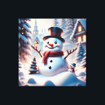 Toile Christmas Snowman<br><div class="desc">Papier Snowman de Noël Fabriqué à partir d'un mélange coton-poly sans additif,  nos toiles à séchage instantané confèrent des imprimés durables et résistants à la disparition. Ajoutez vos photos de famille,  vos photos de vacances et d'autres beaux moments pour créer de grands souvenirs pour votre maison!</div>