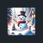 Toile Christmas Snowman<br><div class="desc">Papier Snowman de Noël Fabriqué à partir d'un mélange coton-poly sans additif, nos toiles à séchage instantané confèrent des imprimés durables et résistants à la disparition. Ajoutez vos photos de famille, vos photos de vacances et d'autres beaux moments pour créer de grands souvenirs pour votre maison!</div>