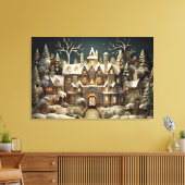 Toile Christmas Snowy Manor Storybook Wonderland (Insitu(Salon))