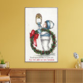 Toile ChristmasKid Holding Wreath Knocking (Insitu(Salon))