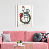 Toile ChristmasKid Holding Wreath Knocking (Insitu(Salon))
