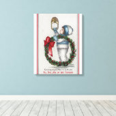 Toile ChristmasKid Holding Wreath Knocking (Insitu (Plancher de Bois))