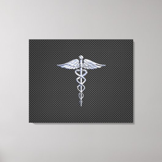Toile Chrome Comme Caduceus Symbole Médicale Fibre de ca (Recto)