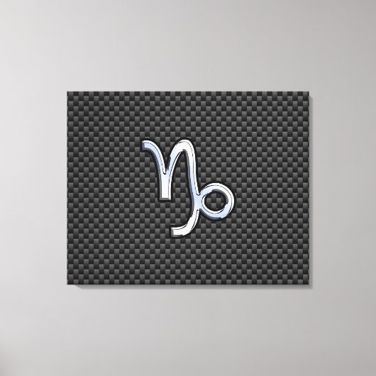 Toile Chrome comme Capricorn Zodiac Sign on Carbon Fiber (Recto)