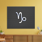 Toile Chrome comme Capricorn Zodiac Sign on Carbon Fiber (Insitu(Salon))