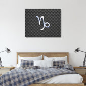 Toile Chrome comme Capricorn Zodiac Sign on Carbon Fiber (Insitu(Chambre))
