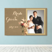 Toile Chrysanthèmes dans une bouteille Mariage Keepsaké (Insitu (Plancher de Bois))