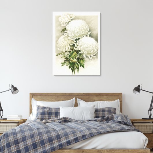 Toile Chrysanthèmes - Elégant Botanique Vintage (Insitu(Chambre))