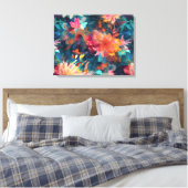 Toile Chrysanthèmes Géants Floraux Abstraits Peints (Insitu(Chambre))