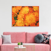 Toile Chrysanthèmes orange Fire (Insitu(Salon))