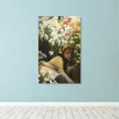 Toile Chrysanthèmes par James Tissot Fine Art (Insitu (Plancher de Bois))