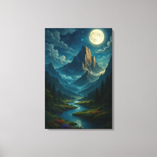Toile Chuchotements de la Vallée au Clair de Lune Impres (Recto)