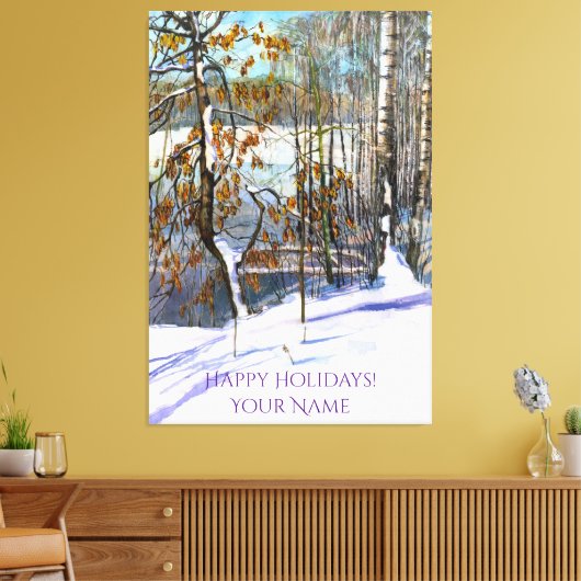 Toile Chute de neige aquarelle peinture (Insitu(Salon))