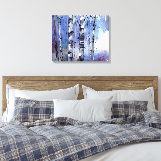 Toile Chute de neige dans le bouleau enchanté (Insitu(Chambre))
