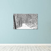 Toile Chute de neige sur Forest Trail B&W (Insitu (Plancher de Bois))