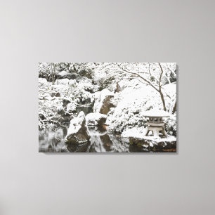 Toile Chutes de neige dans le jardin japonais de Portlan
