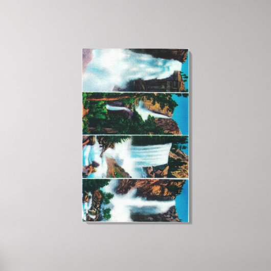 Toile Chutes du Voile Nevada, Yosemite, Vernal et Bridal (Recto)