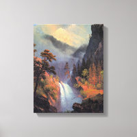 Chutes en cascade au coucher du soleil, peinture d