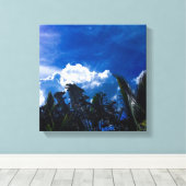 Toile Ciel bleu clair avec des nuages (Insitu (Plancher de Bois))