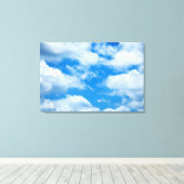 Toile Ciel bleu nuages blancs Ciel céleste Arrière - pla (Insitu (Plancher de Bois))
