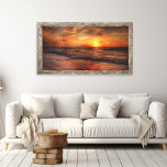 Toile Ciel coucher de soleil en feu<br><div class="desc">Prenez la beauté époustouflante d'un coucher de soleil au bord de la plage avec la menace de tempêtes à l'horizon. Immergez-vous dans les teintes chaudes et l'atmosphère sereine de cette scène étonnante,  et laissez-la transformer n'importe quelle chambre en un havre de détente et d'émerveillement naturel.</div>