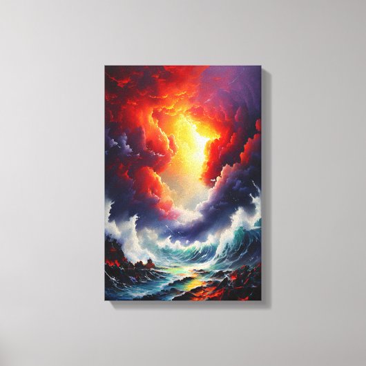 Toile Ciel et mer torride - Art marin dynamique (Recto)