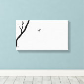 Toile Ciel et Terre/ Oiseau Volant vers un arbre/ Photo  (Insitu (Plancher de Bois))