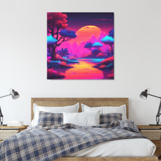 Toile Ciel nocturne au coucher du soleil art IA