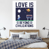 Toile Ciel nocturne et espace avec alien et vaisseau spa (Insitu(Chambre))