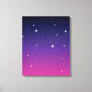Toile Ciel nocturne étoilé violet foncé