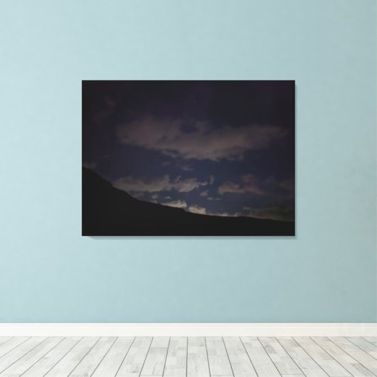 Toile Ciel nocturne non filtré avec étoiles et nuages (Insitu (Plancher de Bois))