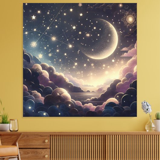 Toile Ciel nocturne rêvé (Insitu(Salon))