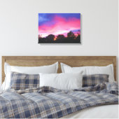 Toile Ciel rose et bleu au coucher du soleil peinture à  (Insitu(Chambre))