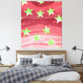 Toile ciel rouge avec étoiles (Insitu(Chambre))
