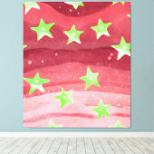 Toile ciel rouge avec étoiles (Insitu (Plancher de Bois))