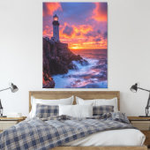 Toile ciel rouge sur phare (Insitu(Chambre))