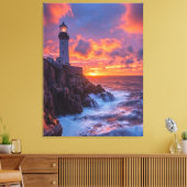 Toile ciel rouge sur phare (Insitu(Salon))