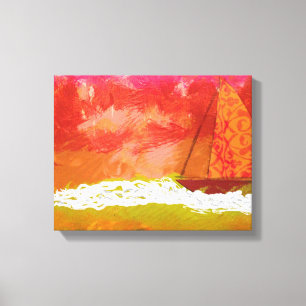 Toile Cieux rouges de navigation 